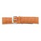 de Beer Orange Crocodile Grain Leather Watch Band 22mm Long Silver Color